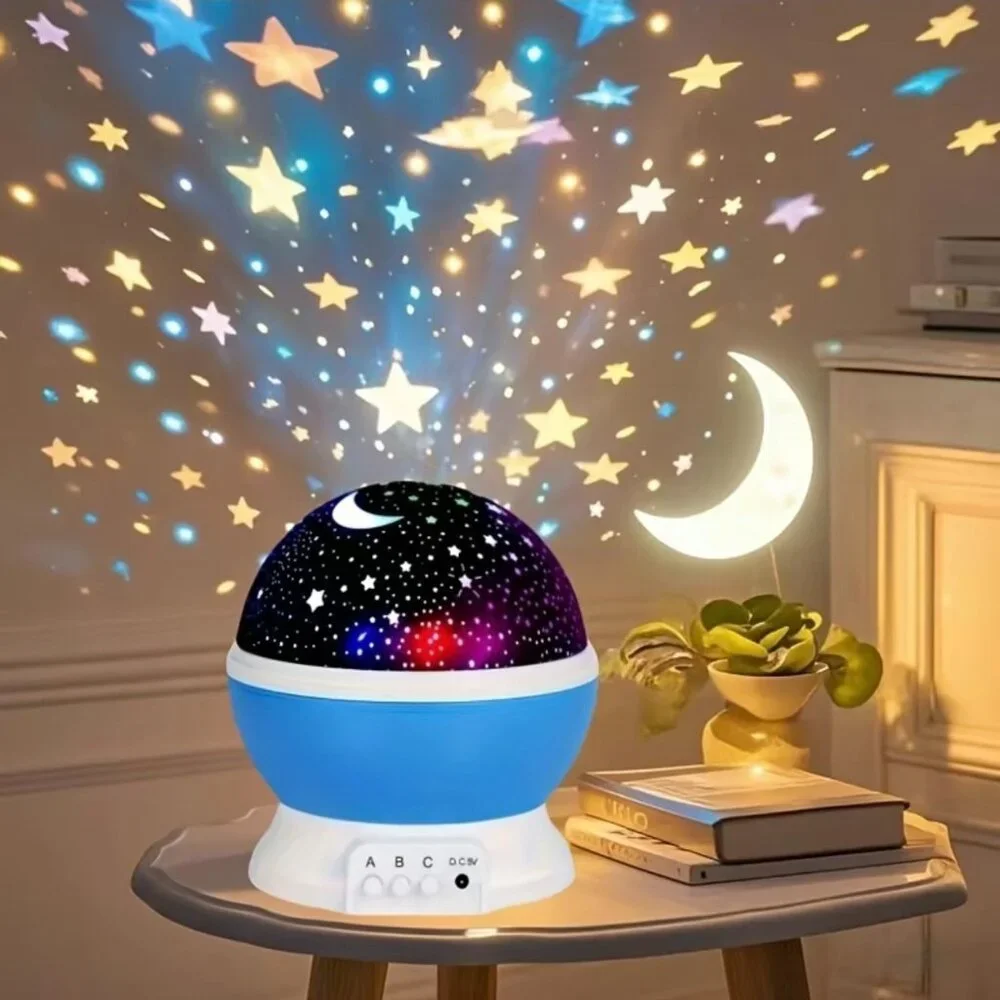 Moon Star Projector Light, 9 Colors Conversion with 360 Degree Rotation